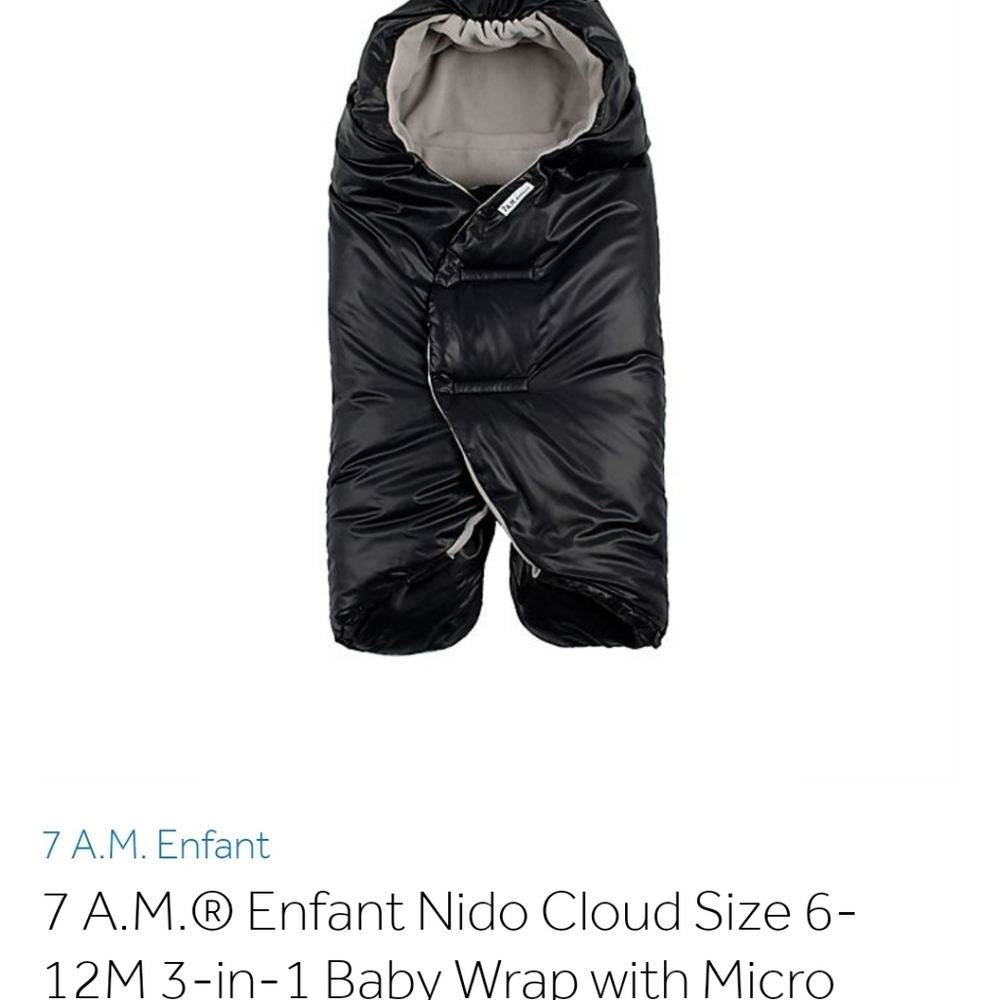 7 A.M.® Enfant Nido Cloud Size 6-18M 3-in-1 Baby Wrap with Micro Fleece Lining
